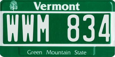 VT license plate WWM834