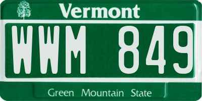 VT license plate WWM849