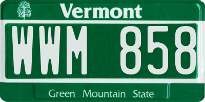 VT license plate WWM858