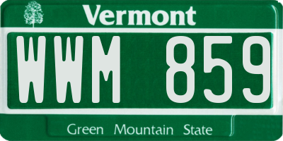 VT license plate WWM859