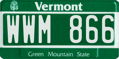 VT license plate WWM866