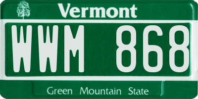 VT license plate WWM868