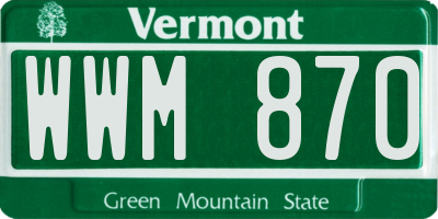 VT license plate WWM870