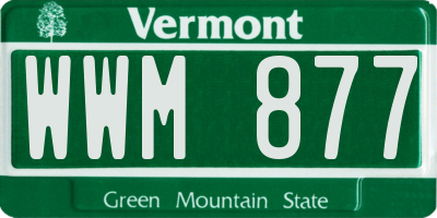 VT license plate WWM877