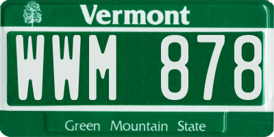 VT license plate WWM878