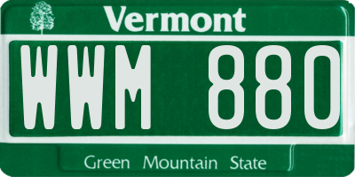 VT license plate WWM880
