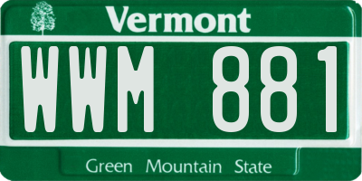 VT license plate WWM881