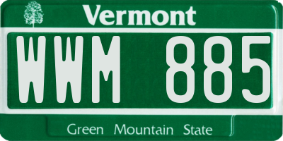 VT license plate WWM885