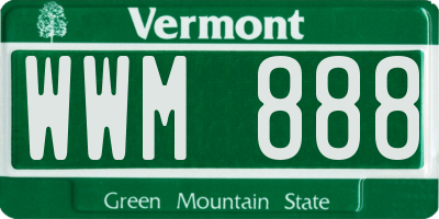 VT license plate WWM888