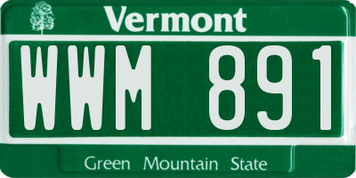 VT license plate WWM891