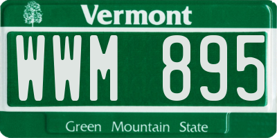 VT license plate WWM895