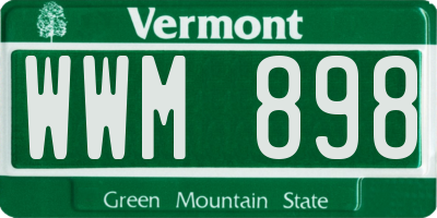 VT license plate WWM898