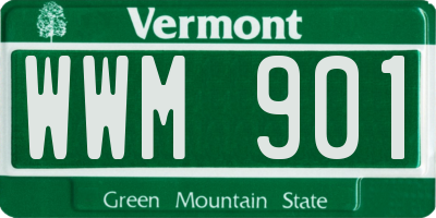 VT license plate WWM901