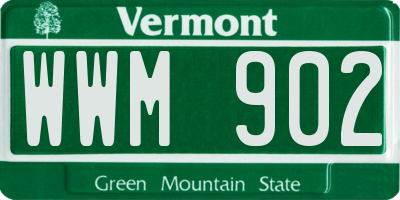 VT license plate WWM902