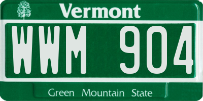 VT license plate WWM904