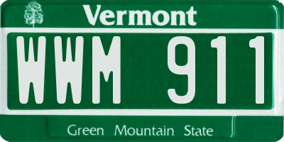 VT license plate WWM911