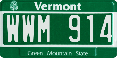 VT license plate WWM914