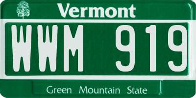 VT license plate WWM919