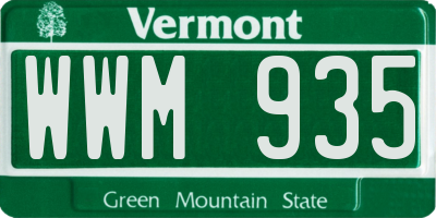 VT license plate WWM935