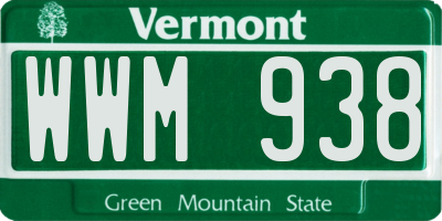 VT license plate WWM938