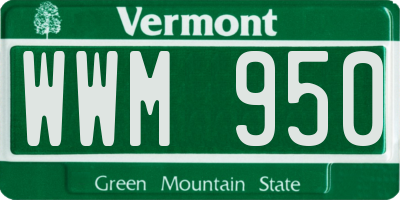 VT license plate WWM950