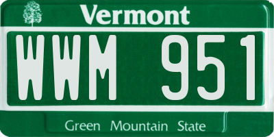 VT license plate WWM951