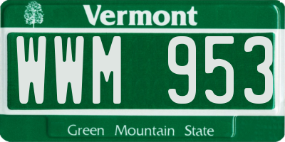 VT license plate WWM953