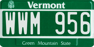 VT license plate WWM956