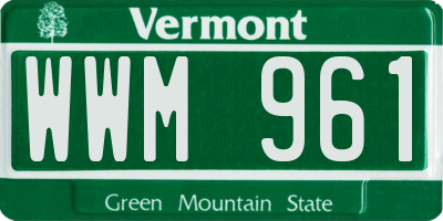 VT license plate WWM961