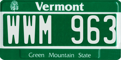 VT license plate WWM963