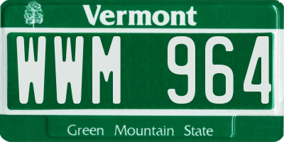 VT license plate WWM964