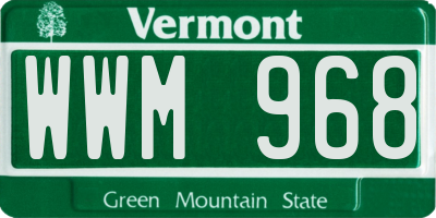 VT license plate WWM968