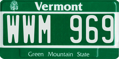 VT license plate WWM969