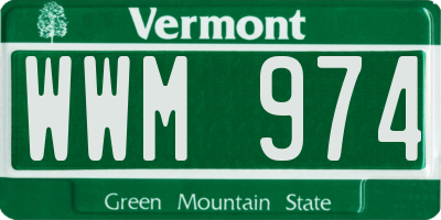 VT license plate WWM974