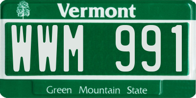 VT license plate WWM991
