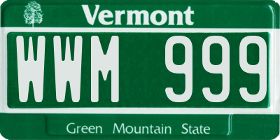 VT license plate WWM999