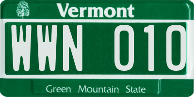 VT license plate WWN010
