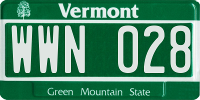 VT license plate WWN028