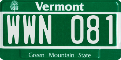 VT license plate WWN081