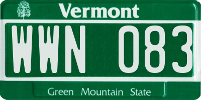 VT license plate WWN083