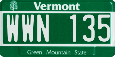 VT license plate WWN135