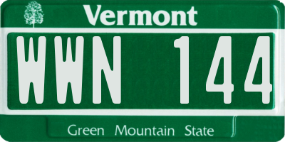 VT license plate WWN144