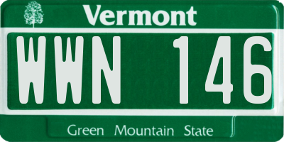 VT license plate WWN146