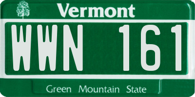 VT license plate WWN161