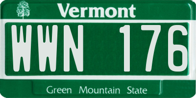 VT license plate WWN176