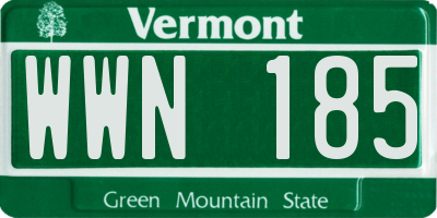 VT license plate WWN185