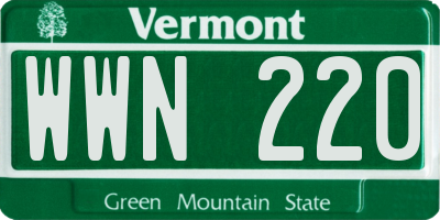 VT license plate WWN220