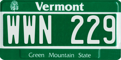VT license plate WWN229