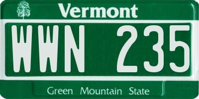 VT license plate WWN235