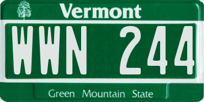 VT license plate WWN244